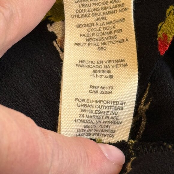 Free People Time On My Side Mini Wrap Dress Black Floral Boho SMALL #OB770151 - Picture 15 of 15